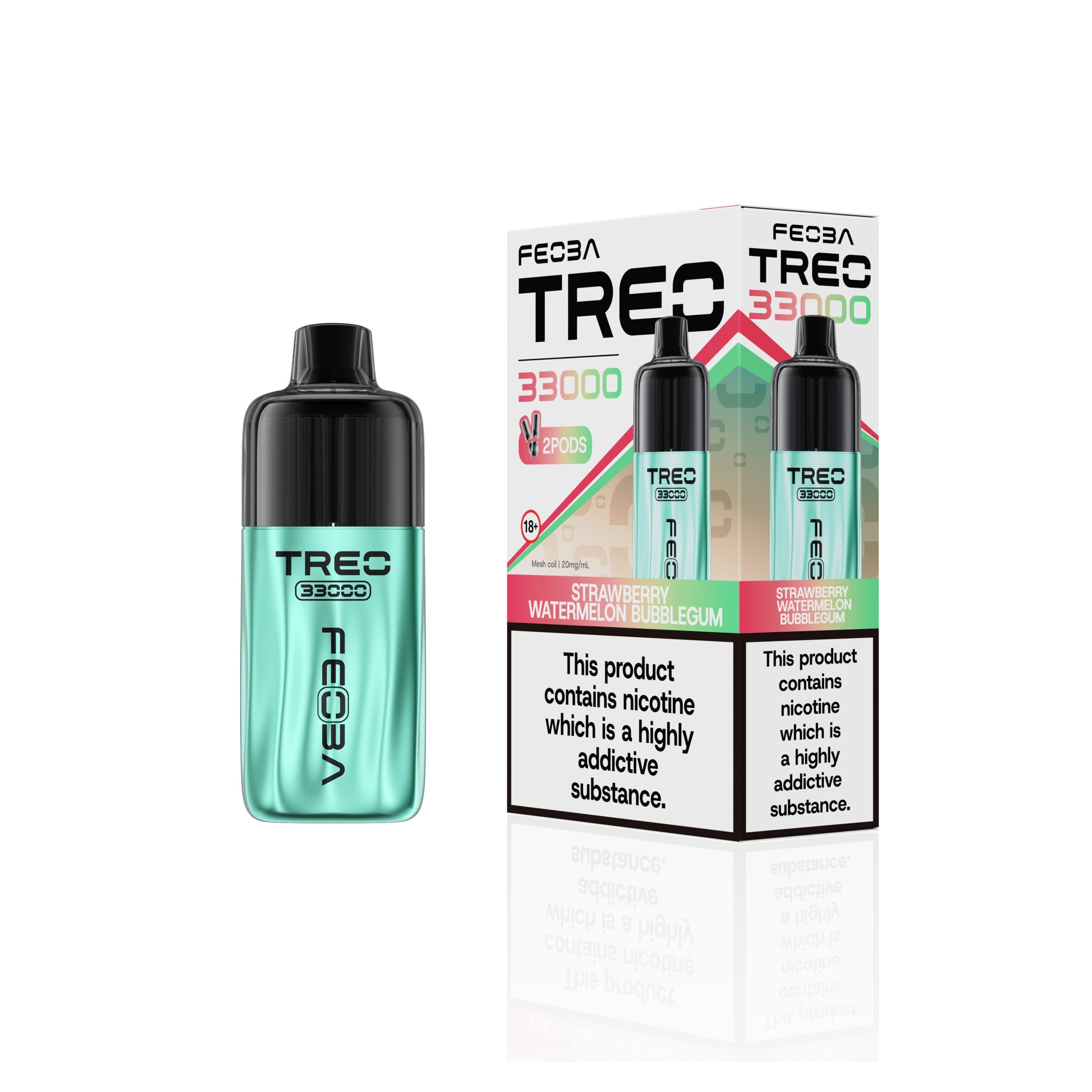 feoba-treo-33k-kit-STRAWBERRY WATERMELON BUBBLEGUM FEOBA TREO 33K PRE-FILLED VAPE KIT - Image 22