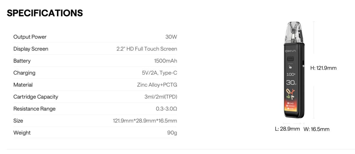 OXVA XLIM 3 ULTRA POD VAPE KIT - Image 11