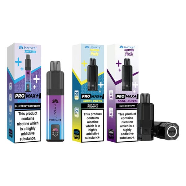 HAYATI PRO MAX + 6000 6K PRE-FILLED POD VAPE KIT - 18K BUNDLE